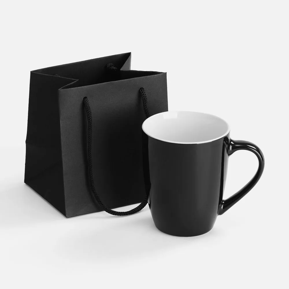 Пакет бумажный под кружку Cupfull, черный