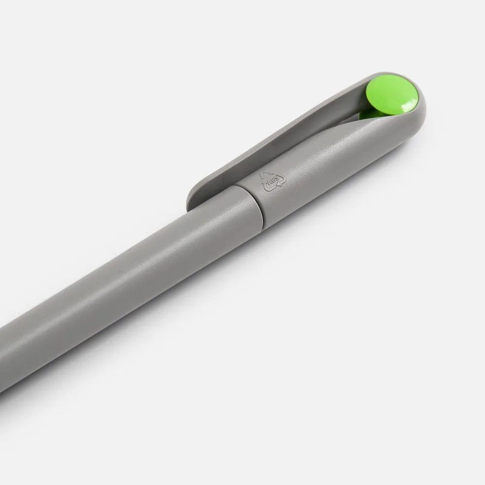 Ручка шариковая Prodir DS1 TMM Dot, серая с ярко-зеленым