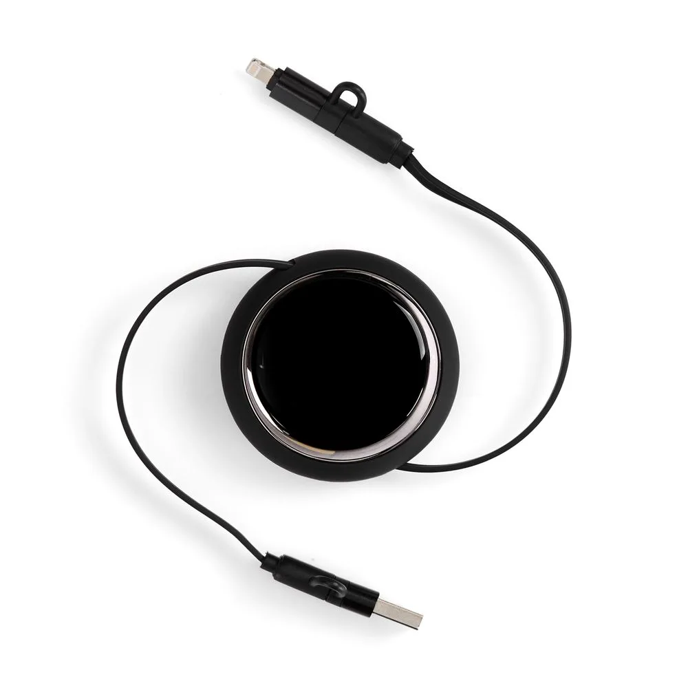 Складной кабель с переходниками pocketCoil, черный