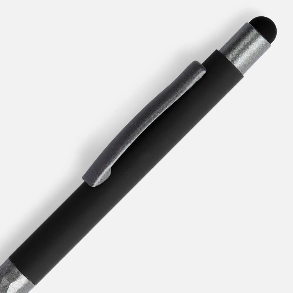 Ручка шариковая Digit Soft Touch со стилусом, черная