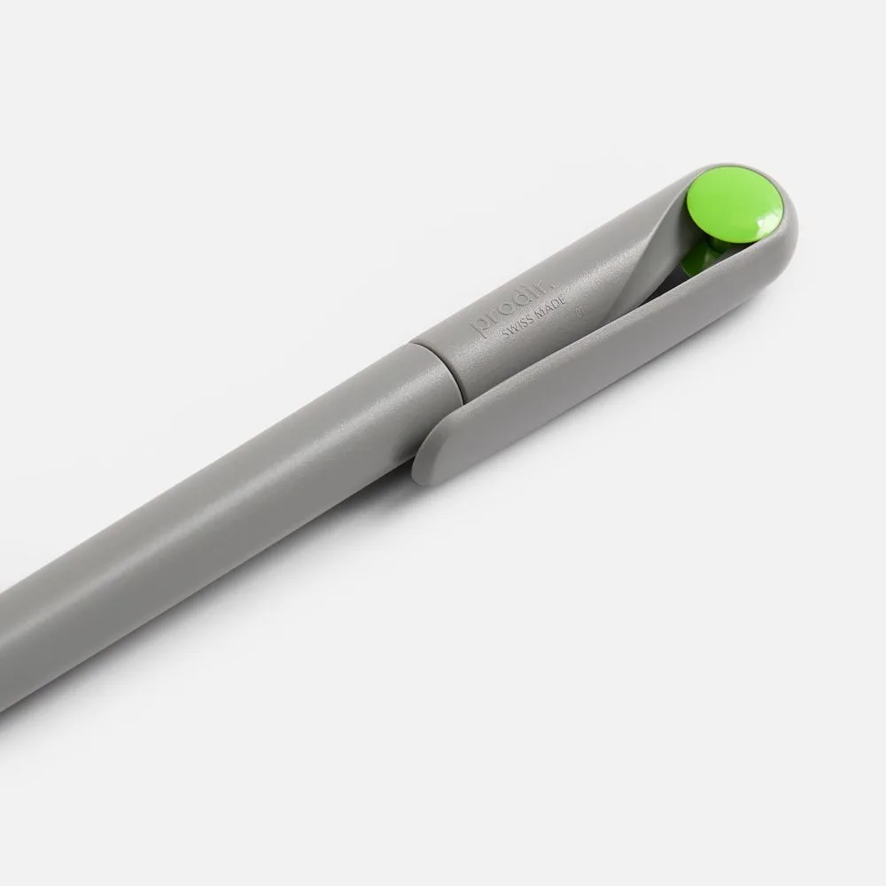 Ручка шариковая Prodir DS1 TMM Dot, серая с ярко-зеленым