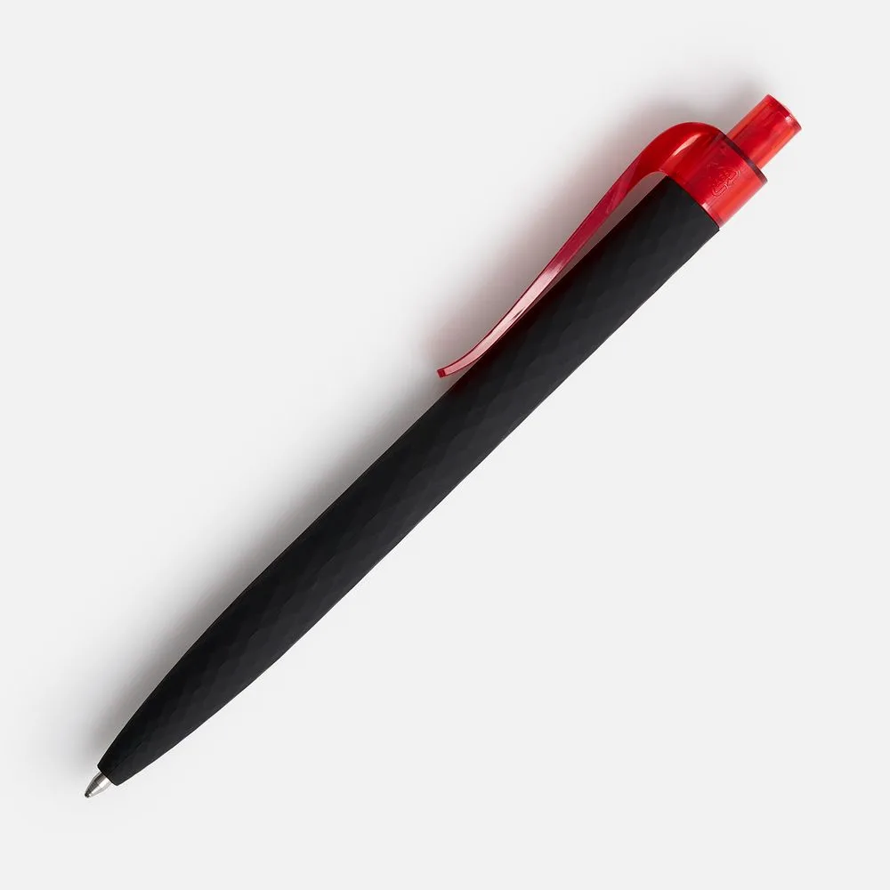 Ручка шариковая Prodir QS01 PRT-T Soft Touch, черная с красным
