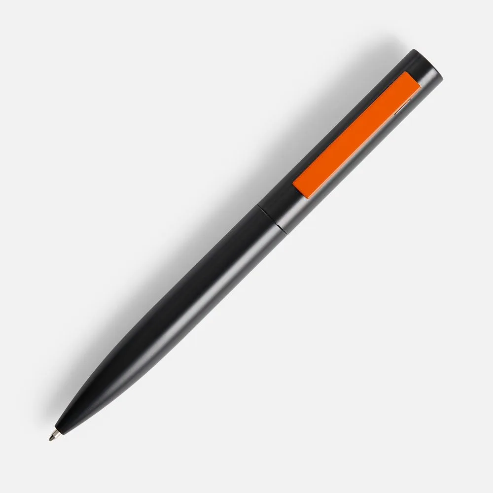 Ручка шариковая Inkolor, черная с оранжевым
