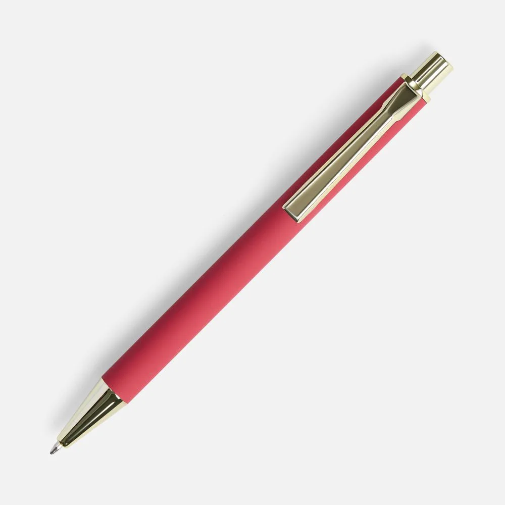 Ручка шариковая Lobby Soft Touch Gold, красная