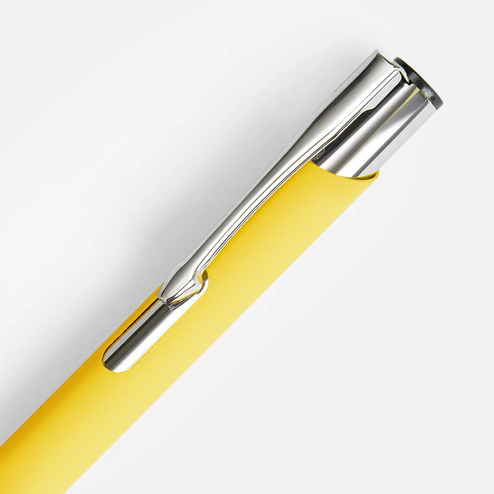 Ручка шариковая Keskus Soft Touch, желтая