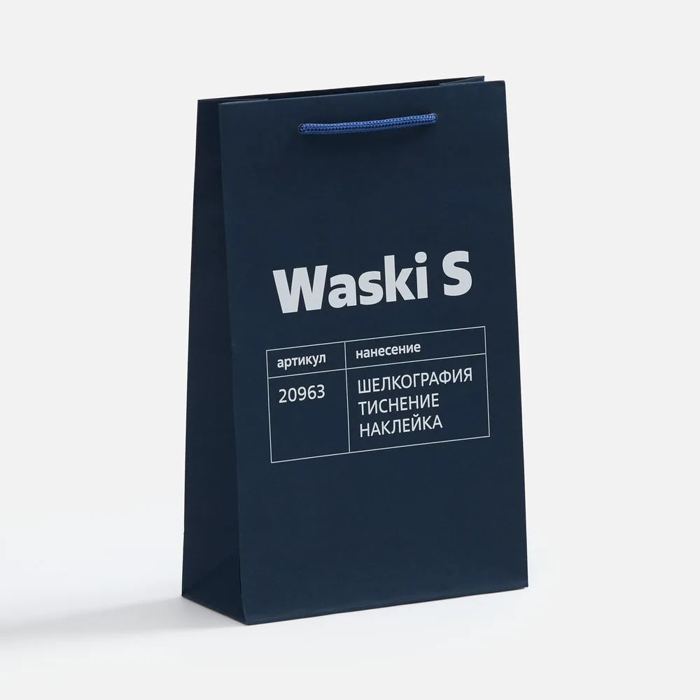 Пакет бумажный Waski S, синий