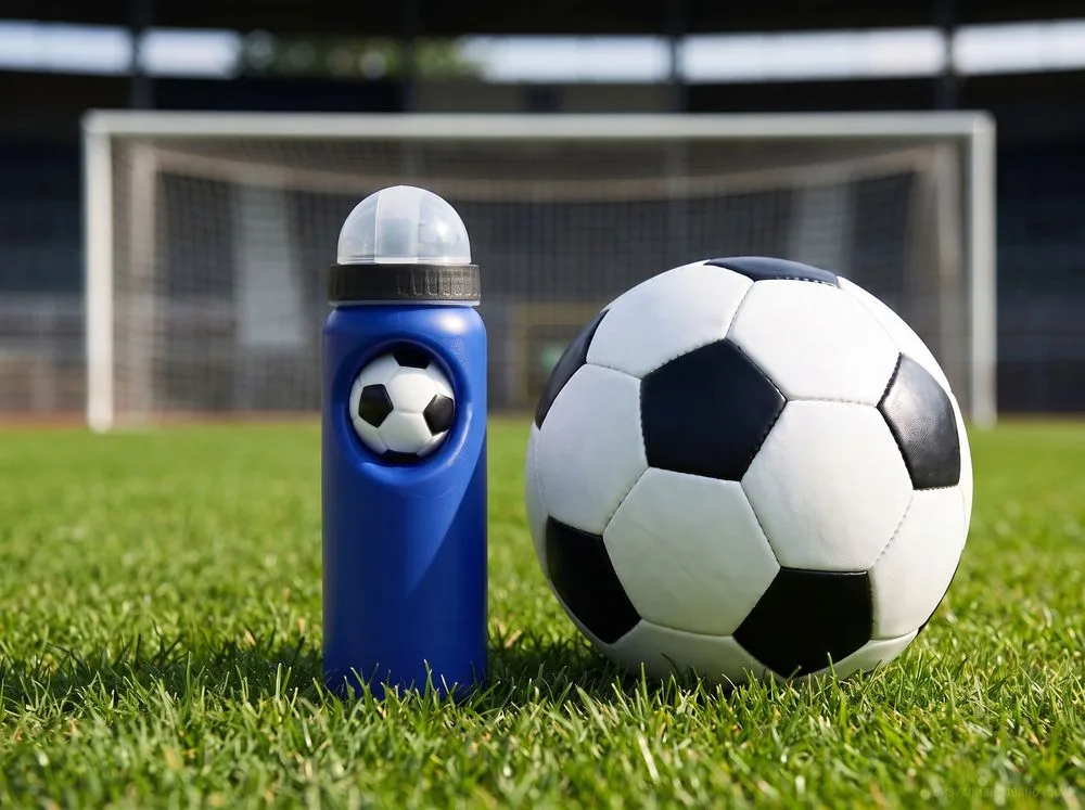 Бутылка с антистрессом Footballer, синяя