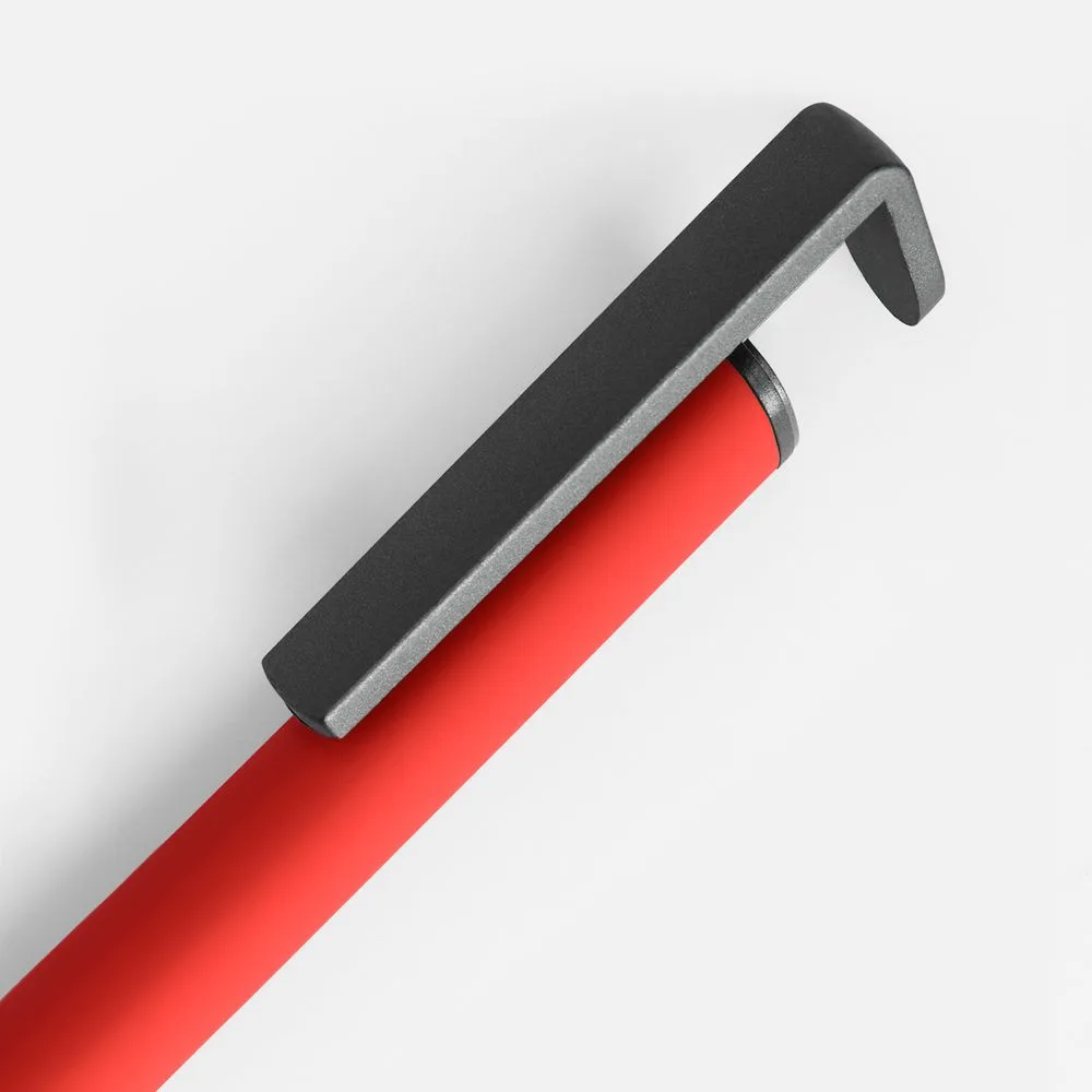 Ручка шариковая Standic с подставкой для телефона, красная