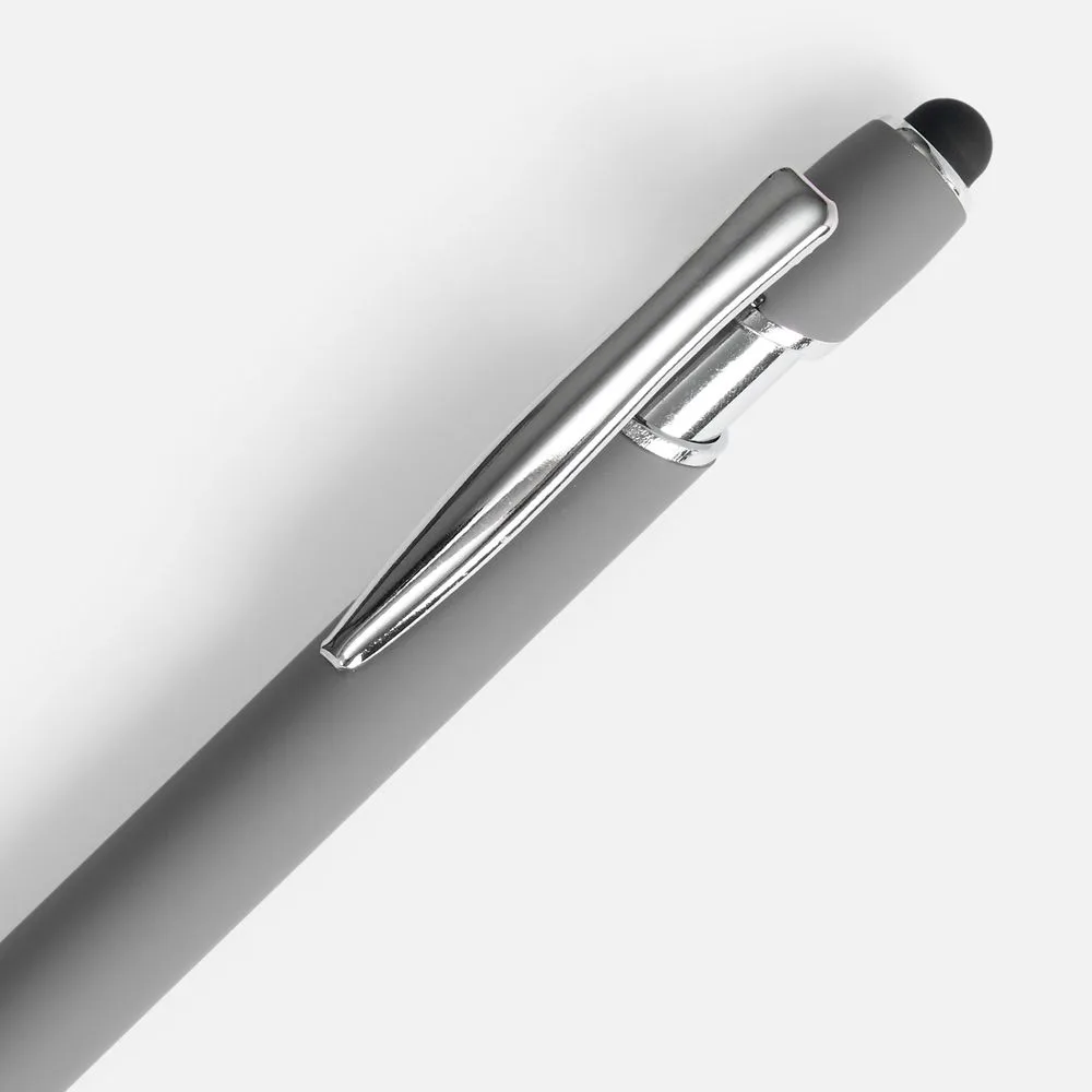 Ручка шариковая Pointer Soft Touch со стилусом, серая