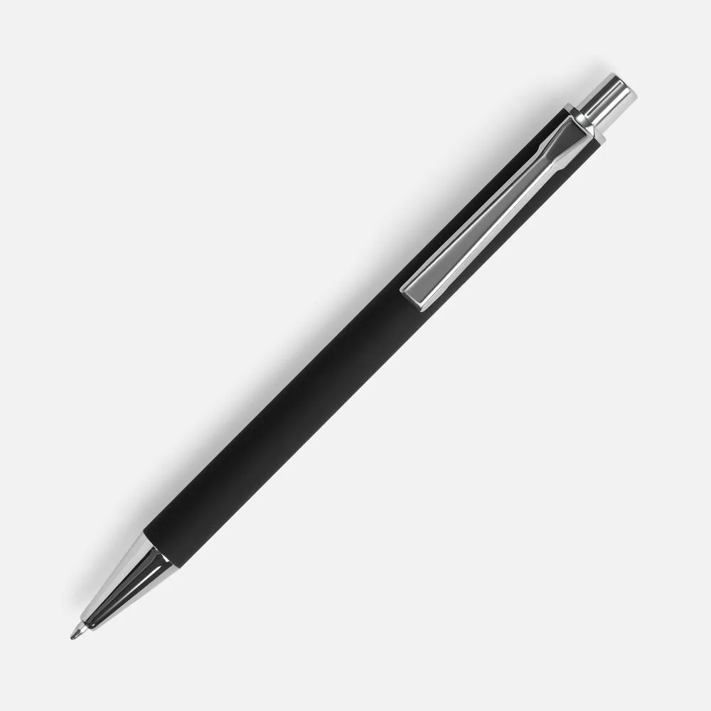 Ручка шариковая Lobby Soft Touch Chrome, черная