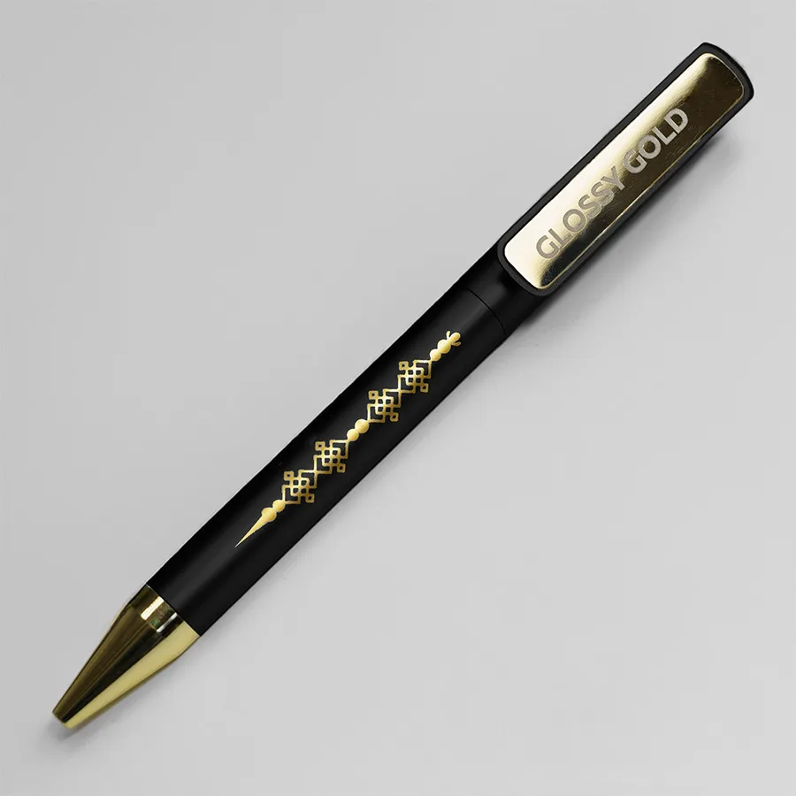 Ручка шариковая GLOSSY GOLD, черный, золотистый