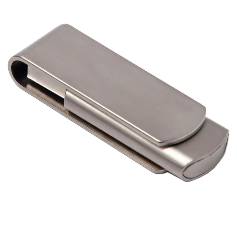 USB flash-карта SWING METAL (16Гб), серебристая, 5,3х1,7х0,9 см, металл, серебристый