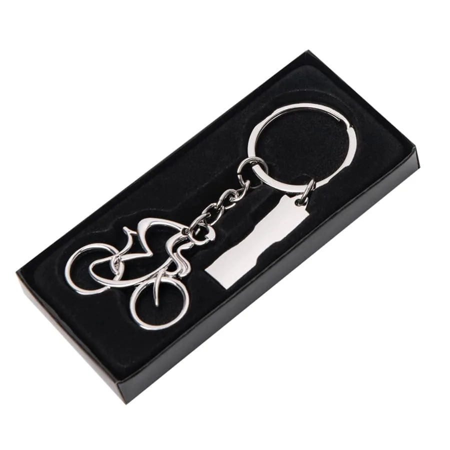 Брелок SILV CYCLIST; 4,0 x 4,0 x 0,4 см; металл, серебристый