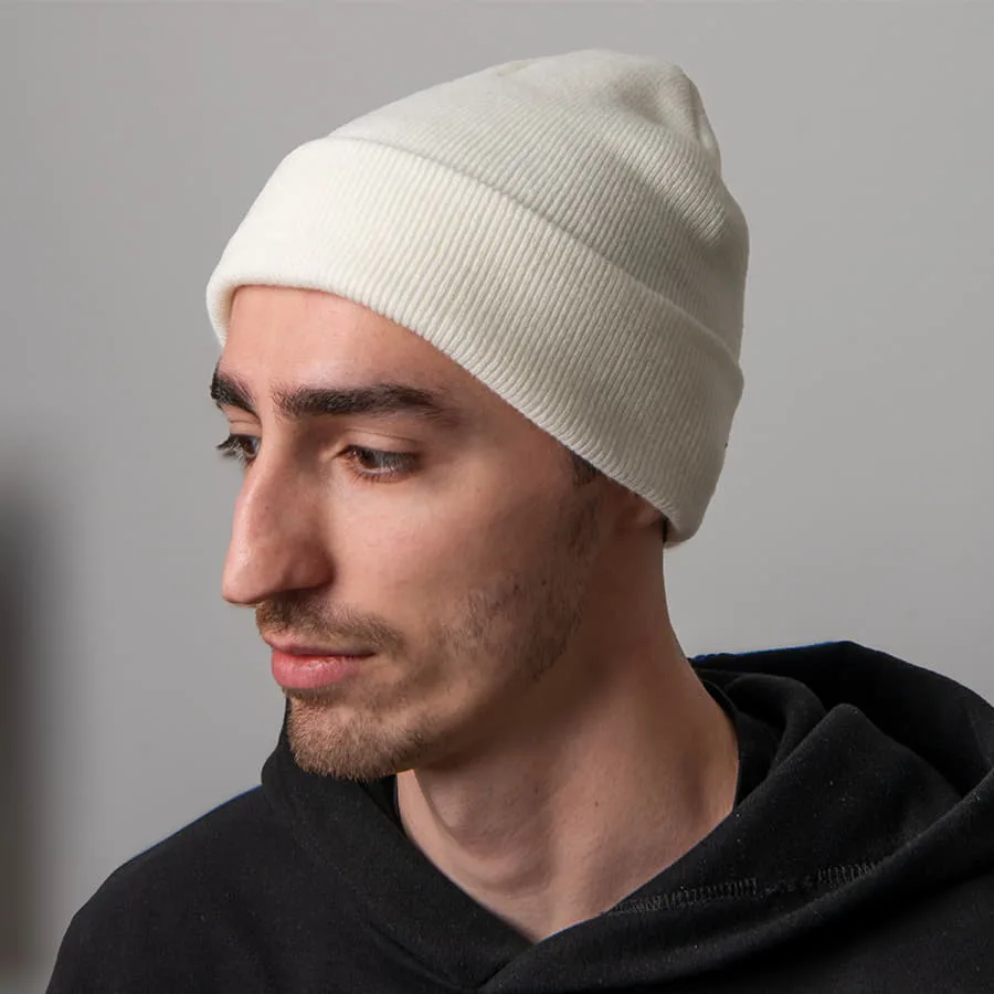 Шапка вязаная двойная ESSENTIAL, кремово-белый