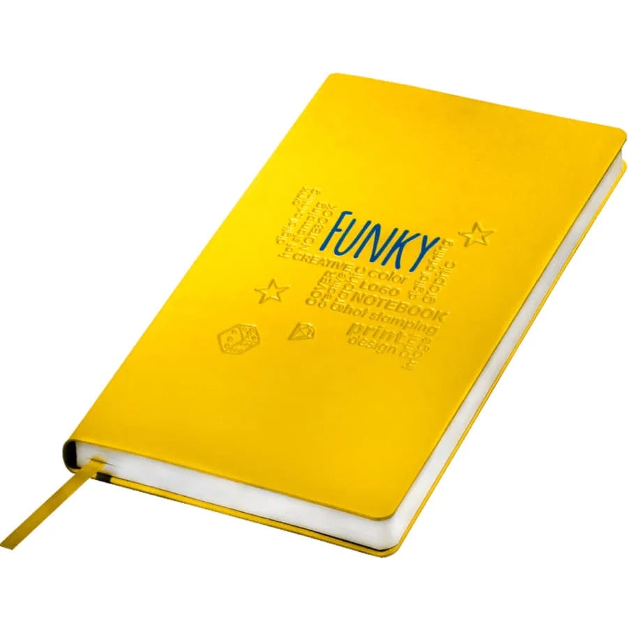 Ежедневник недатированный "FunkyPlan", 130*210 мм, голубой, серый форзац, блок-линейка, желтый, серый