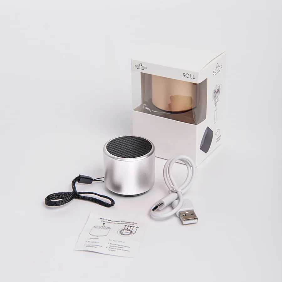 Портативная mini Bluetooth-колонка Sound Burger "Roll" золото, серебристый