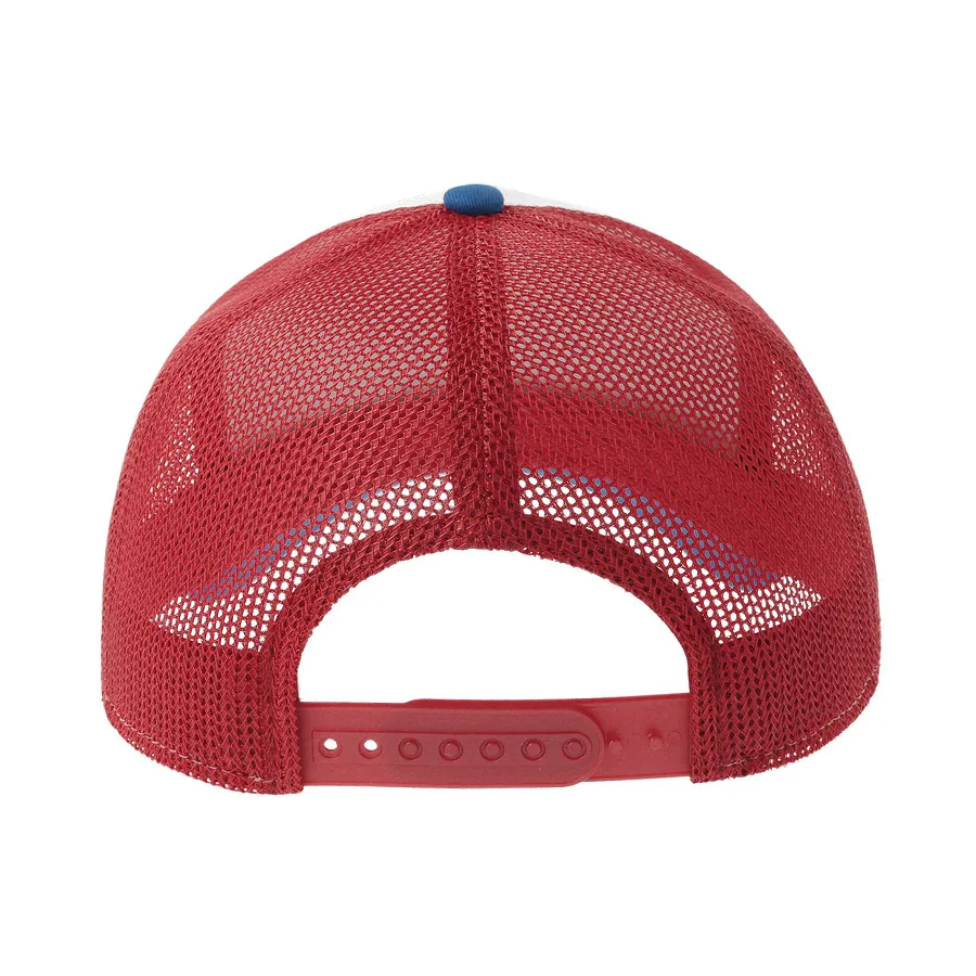 Бейсболка RAPPER COTTON-S, 5 клиньев, пластиковая застёжка, белый, красный, синий