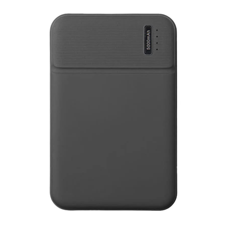 Универсальный аккумулятор Flash 5 (5000 мАч) с подсветкой и soft touch, синий, 9,8х6.3х1,3 см, черный