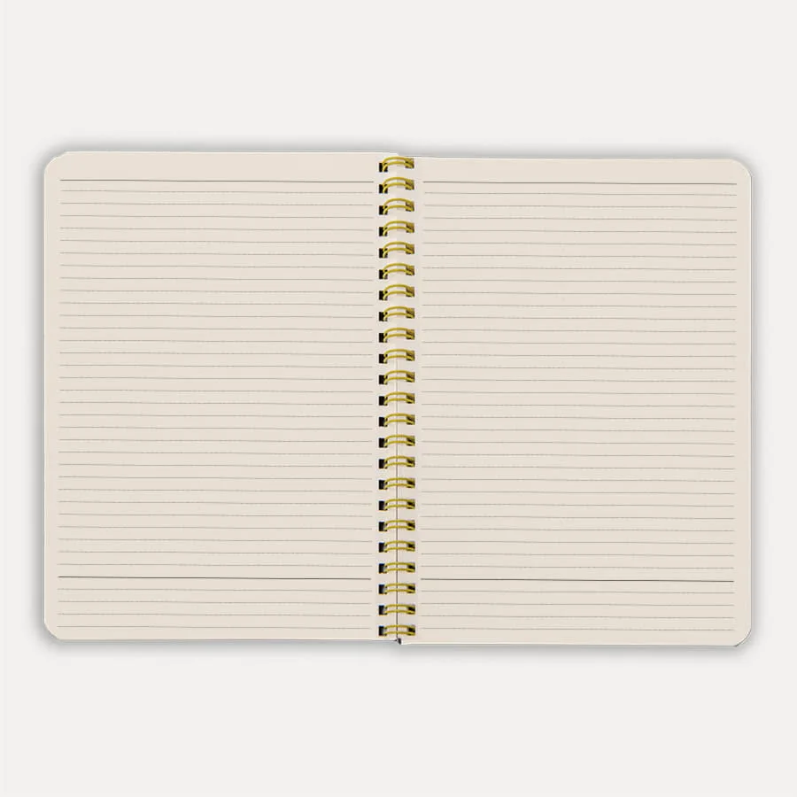 Блокнот на двойной пружине HELIX, 143 х 205 мм, черный, блок в линейку, черный, желтый