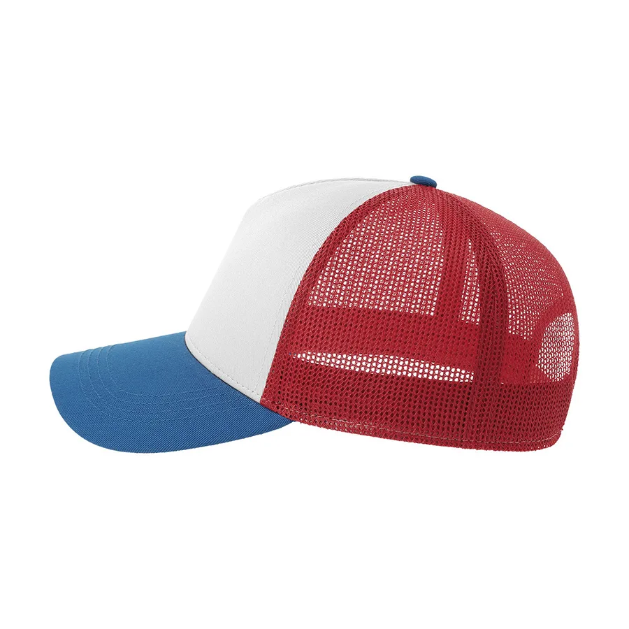 Бейсболка RAPPER COTTON-S, 5 клиньев, пластиковая застёжка, белый, красный, синий
