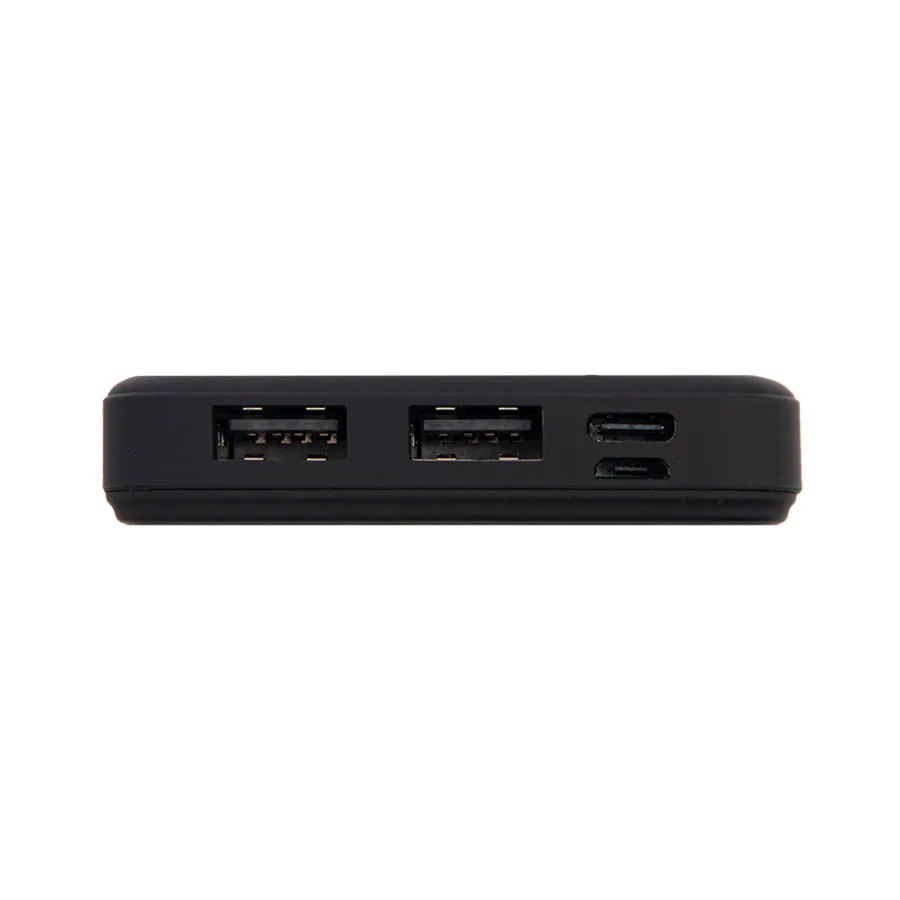 Универсальный аккумулятор Flash 10 (10000 мАч) с подсветкой и soft touch,синий,13,7х6,87х1,55 мм, черный