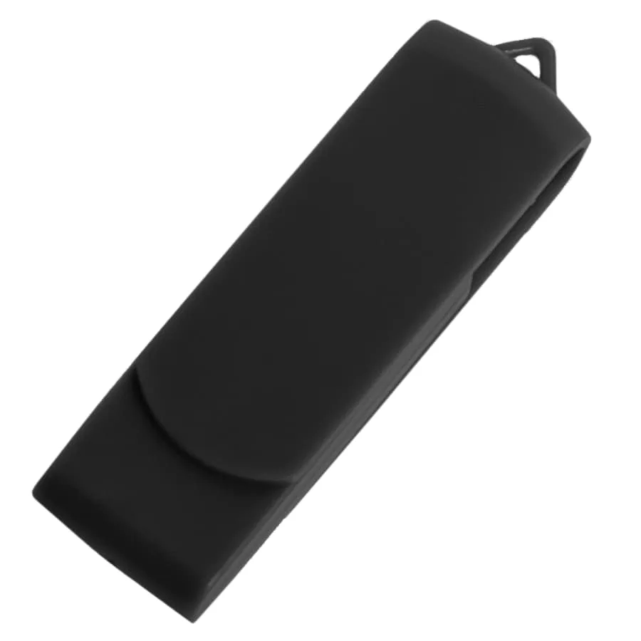 USB flash-карта SWING (8Гб), белый, 6,0х1,8х1,1 см, пластик, черный