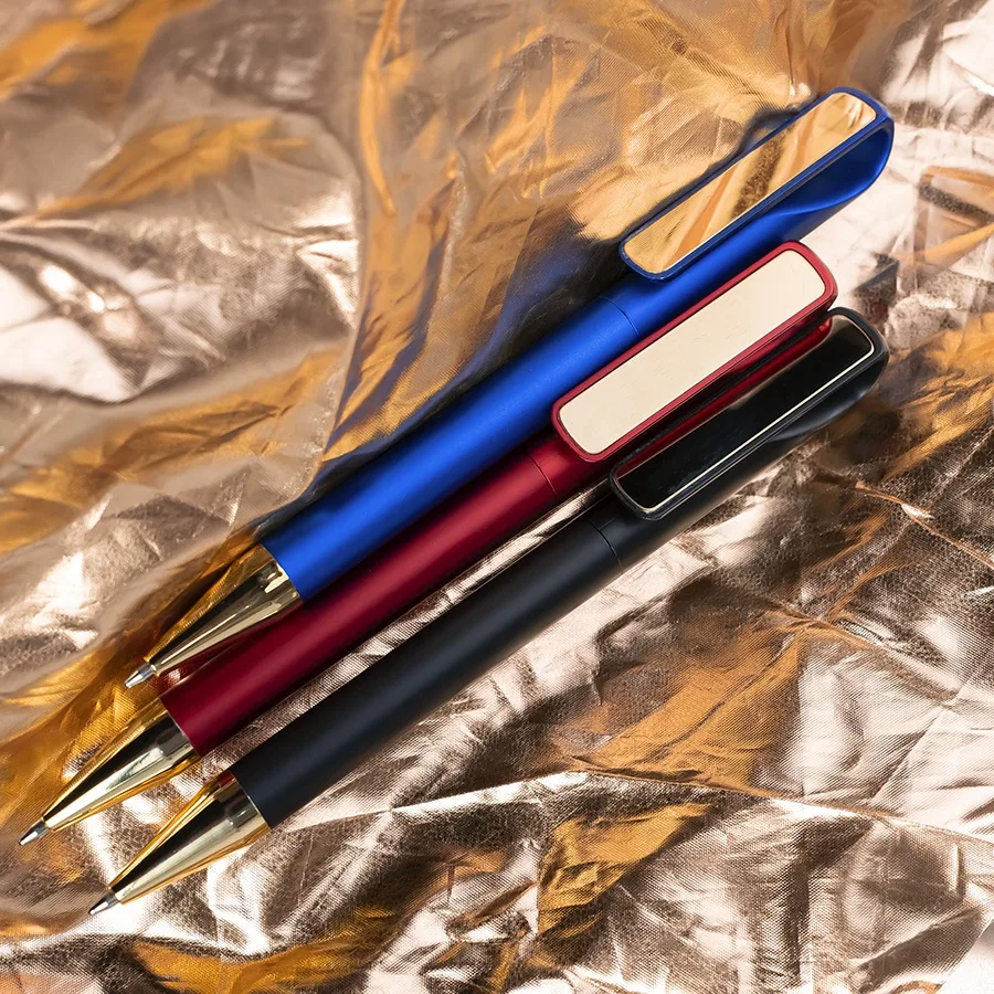 Ручка шариковая GLOSSY GOLD, сизый, золотистый