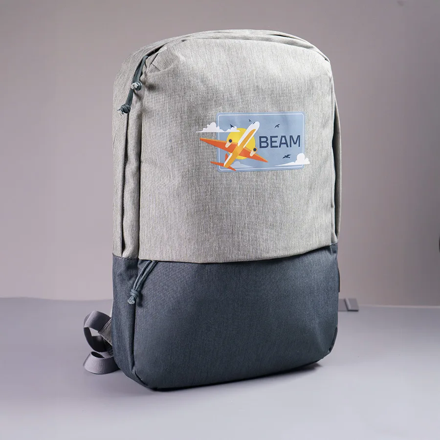 Рюкзак "Beam", серый/оранжевый, 44х30х10 см, ткань верха: 100% полиэстер, подкладка: 100% полиэстер, серый, темно-серый
