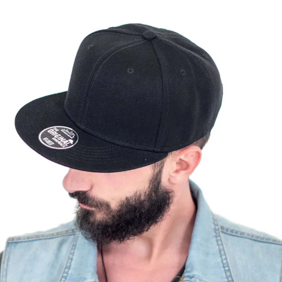 Бейсболка SNAP BACK, 6 клиньев, пластиковая застежка, черный