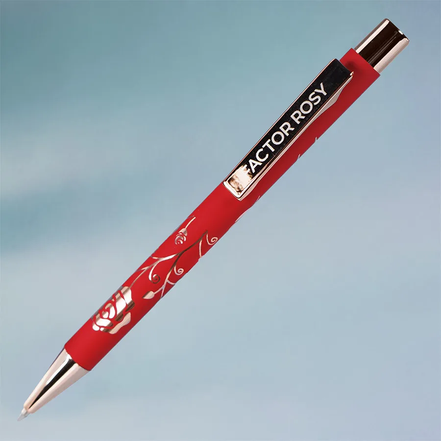 Ручка шариковая FACTOR ROSY, красный, розовое золото