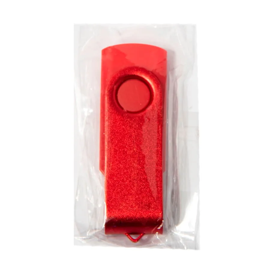 USB flash-карта DOT (8Гб), белый, 5,8х2х1,1см,пластик металл, красный