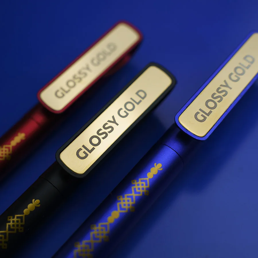 Ручка шариковая GLOSSY GOLD, сизый, золотистый