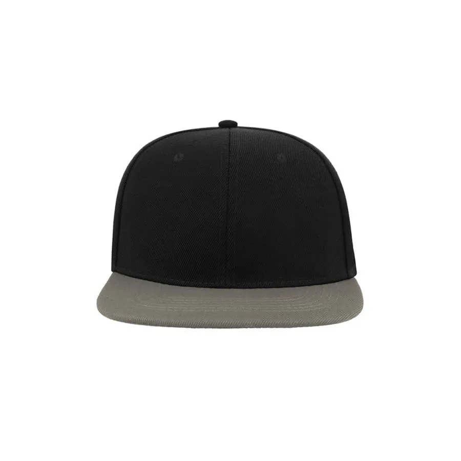 Бейсболка SNAP BACK, 6 клиньев, пластиковая застежка, черный, серый
