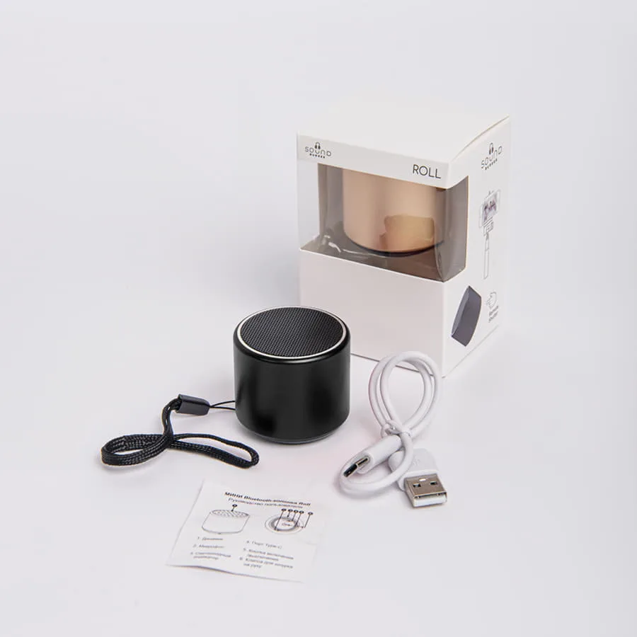 Портативная mini Bluetooth-колонка Sound Burger "Roll" золото, черный