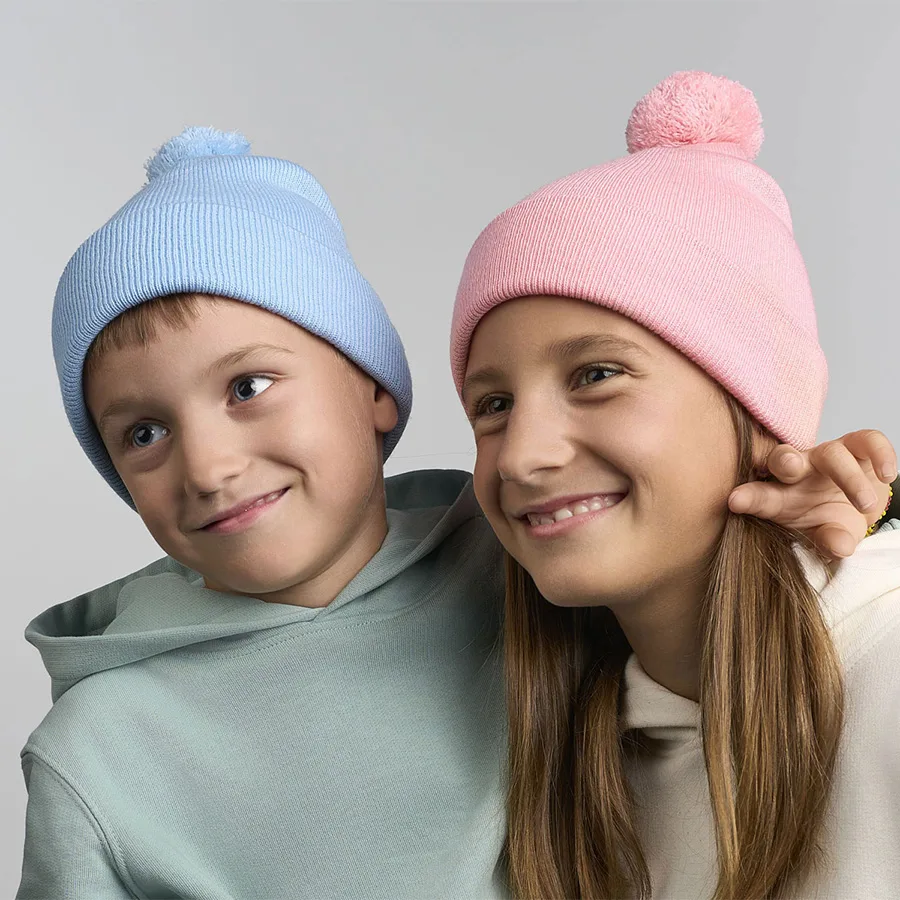 Шапка вязаная детская с помпоном KID WIND-S, розовый