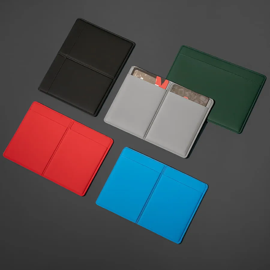 Чехол для автодокументов Simply, голубой, 9.3 х 12.8 см, PU, черный