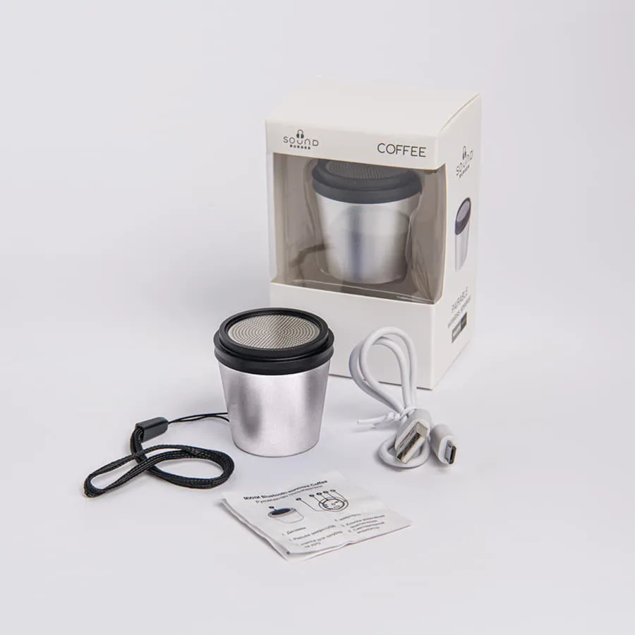 Портативная mini Bluetooth-колонка Sound Burger "Coffee" серебристый, серебряный