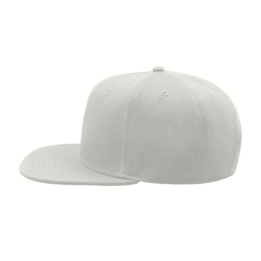 Бейсболка SNAP BACK, 6 клиньев, пластиковая застежка, белый