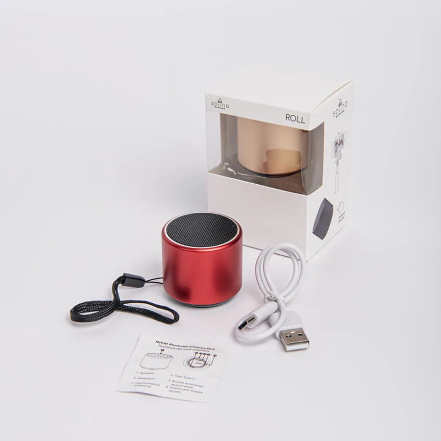 Портативная mini Bluetooth-колонка Sound Burger "Roll" золото, красный