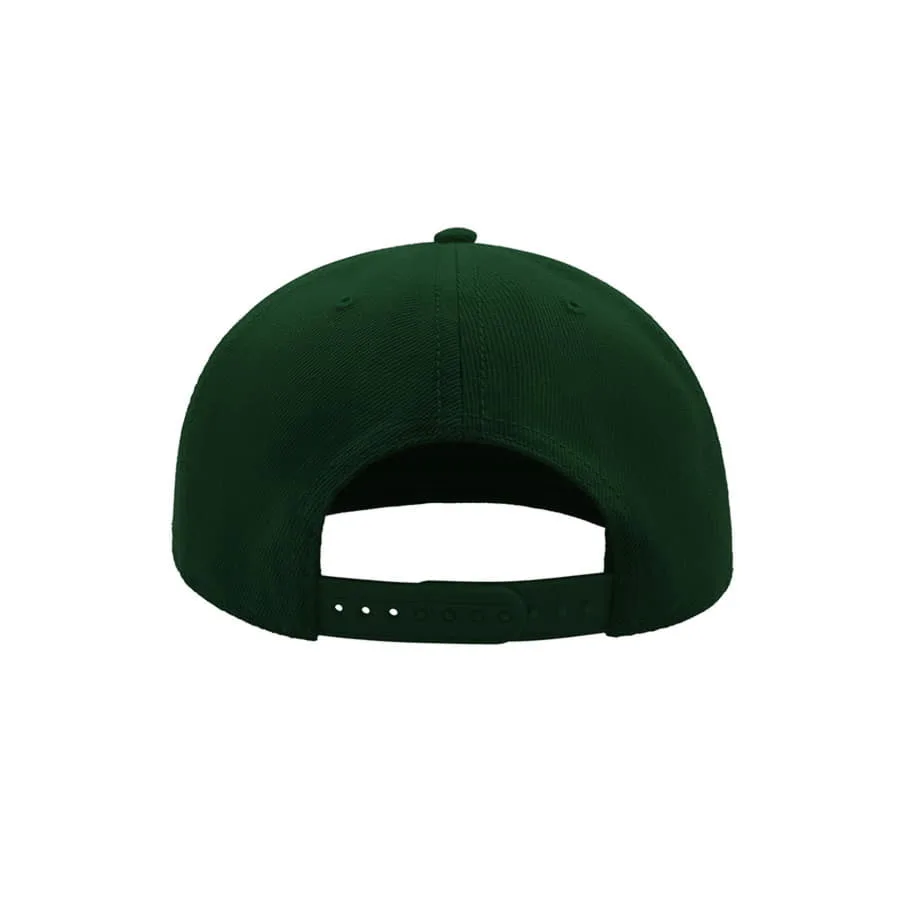 Бейсболка SNAP BACK, 6 клиньев, пластиковая застежка, зеленый