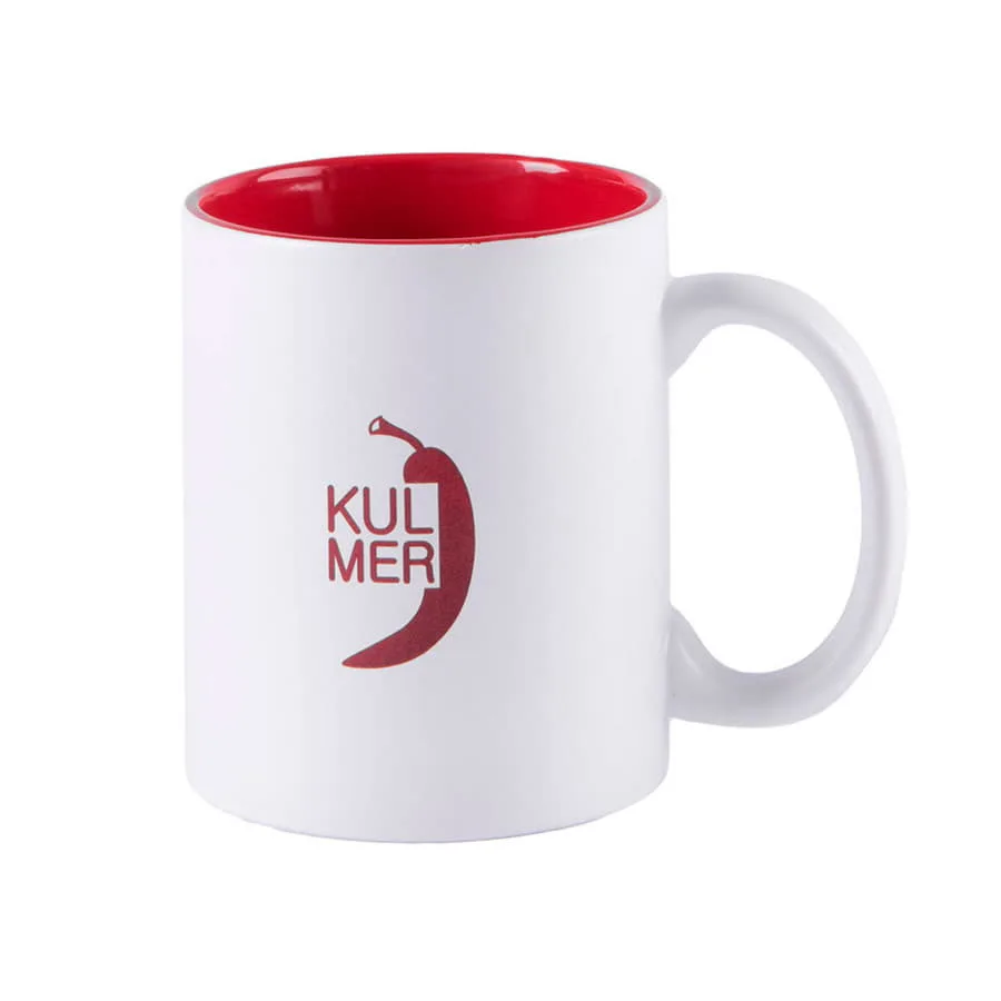 Кружка KULMER, керамика, белый, красный