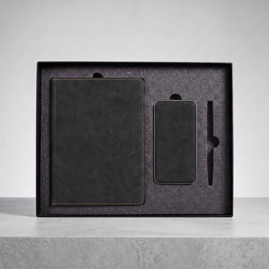 Набор подарочный EMBER: ежедневник и power bank в коробке с ложементом, черный