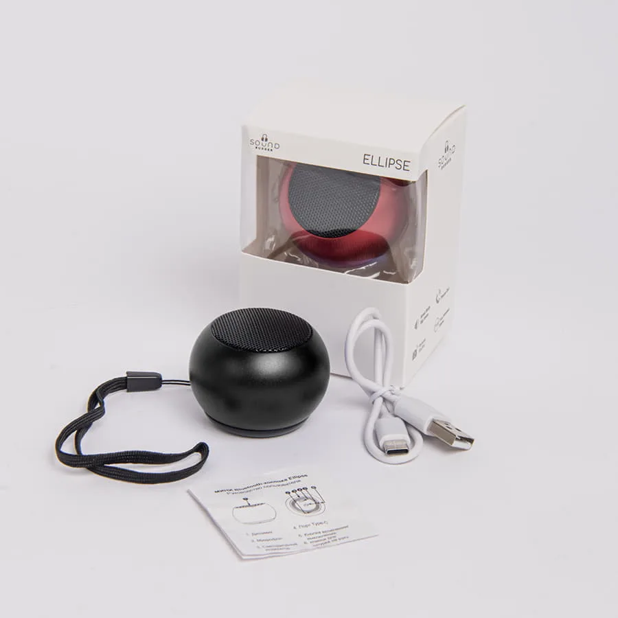 Портативная mini Bluetooth-колонка Sound Burger "Ellipse" серебро, черный