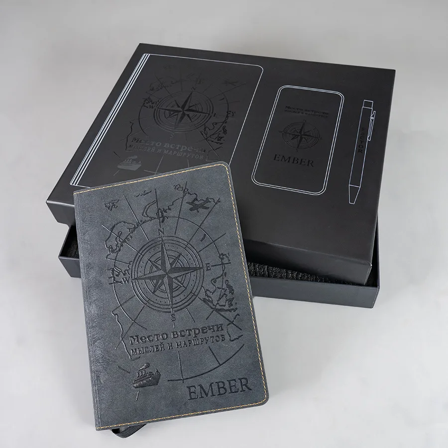 Набор подарочный EMBER: ежедневник и power bank в коробке с ложементом, серый