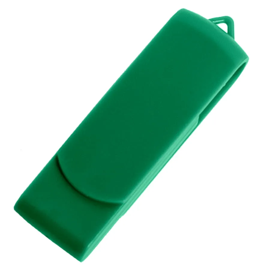 USB flash-карта SWING (8Гб), белый, 6,0х1,8х1,1 см, пластик, зеленый