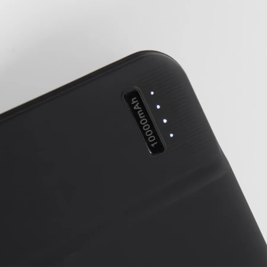 Универсальный аккумулятор Flash 10 (10000 мАч) с подсветкой и soft touch,синий,13,7х6,87х1,55 мм, черный
