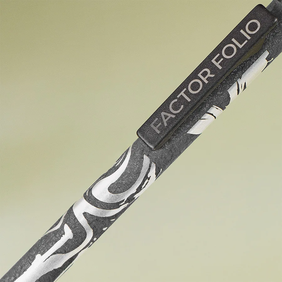 Ручка шариковая FACTOR FOLIO, серый, серебристый