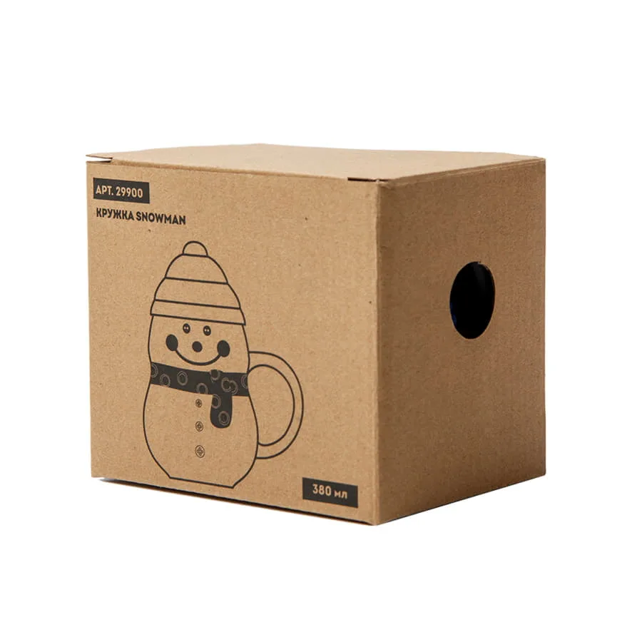 Кружка SNOWMAN с крышкой, белый, синий