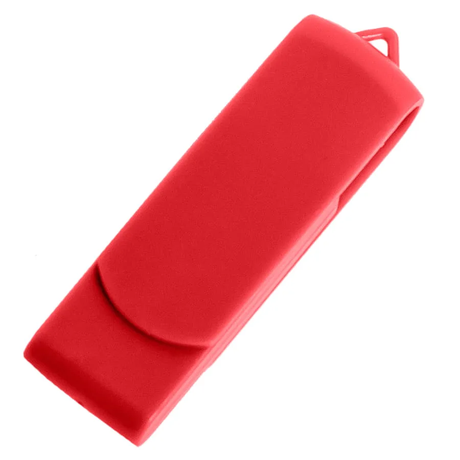 USB flash-карта SWING (8Гб), белый, 6,0х1,8х1,1 см, пластик, красный
