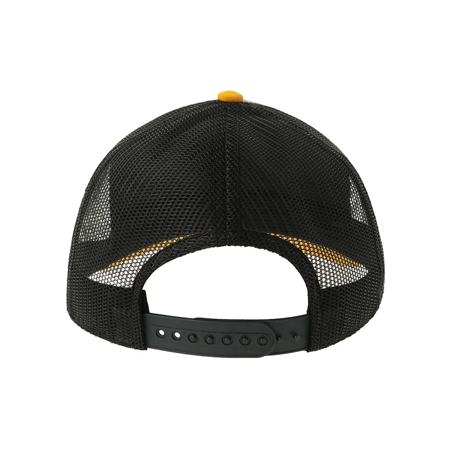Бейсболка RAPPER CANVAS-S, 5 клиньев, пластиковая застёжка, серый, желтый, чёрный